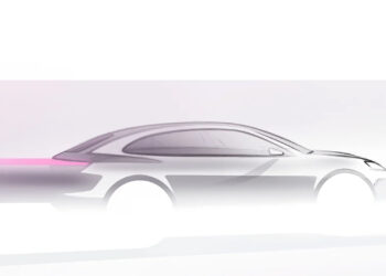 Nýr Porsche Macan rafbíll sést á teikningu